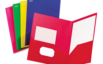Fashion Polyport Twin-Pocket Portfolio, Polypropylene, 11 X 8.5, Assorted, 25/box