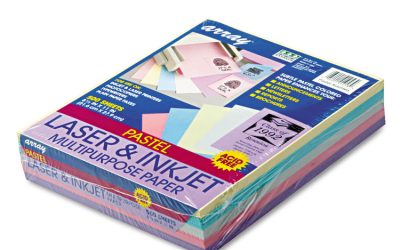 Array Colored Bond Paper, 20 lb Bond Weight, 8.5 x 11, Assorted Pastel Colors, 500/Ream