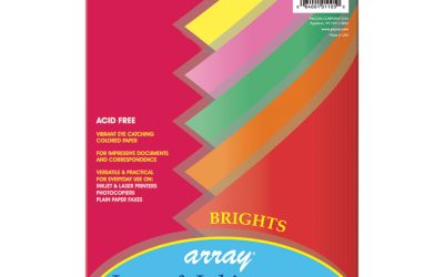 Array Colored Bond Paper, 24 lb Bond Weight, 8.5 x 11, Assorted Bright Colors, 500/Ream