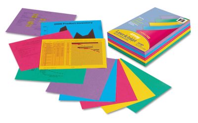 Array Colored Bond Paper, 24 lb Bond Weight, 8.5 x 11, Assorted Designer Colors, 500/Ream