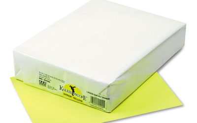 Kaleidoscope Multipurpose Colored Paper, 24 lb Bond Weight, 8.5 x 11, Hyper Yellow, 500/Ream