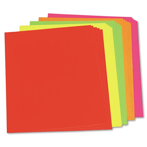 Neon Color Poster Board, 22 X 28, Lemon, Lime, Orange, Pink, Red, 25/carton