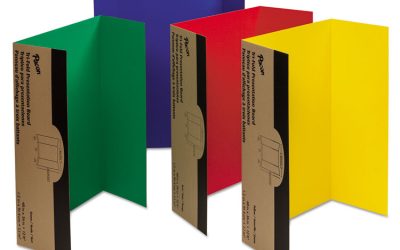 Spotlight Corrugated Presentation Display Boards, 48 X 36, Blue, Green, Red, Yellow, 4/carton