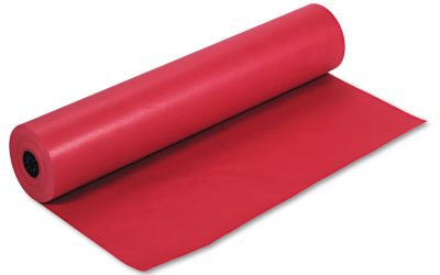 Rainbow Duo-Finish Colored Kraft Paper, 35 lb Wrapping Weight, 36″ x 1,000 ft, Scarlet