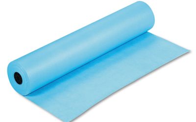Rainbow Duo-Finish Colored Kraft Paper, 35 lb Wrapping Weight, 36″ x 1,000 ft, Sky Blue