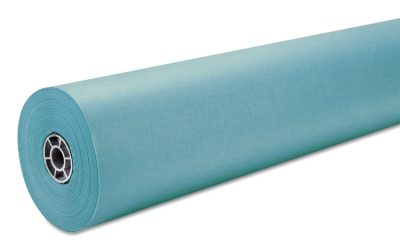 Rainbow Duo-Finish Colored Kraft Paper, 35 lb Wrapping Weight, 36″ x 1,000 ft, Aqua