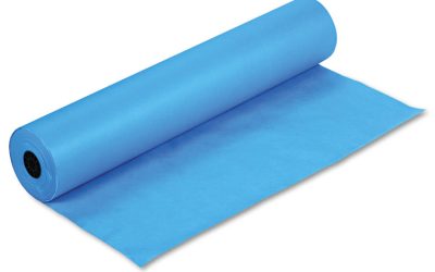 Rainbow Duo-Finish Colored Kraft Paper, 35 lb Wrapping Weight, 36″ x 1,000 ft, Brite Blue