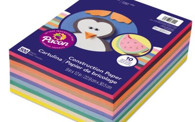 Rainbow Super Value Construction Paper Ream, 45 lb Text, 9 x 12, Assorted, 500/Pack