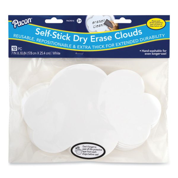Self Stick Dry Erase Clouds, 7 x 10, White Surface, 10/Pack - Image 2