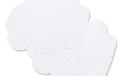 Self Stick Dry Erase Clouds, 7 x 10, White Surface, 10/Pack