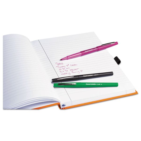 Point Guard Flair Felt Tip Porous Point Pen, Stick, Medium 0.7 mm, Black Ink, Black Barrel, 36/Box - Image 5
