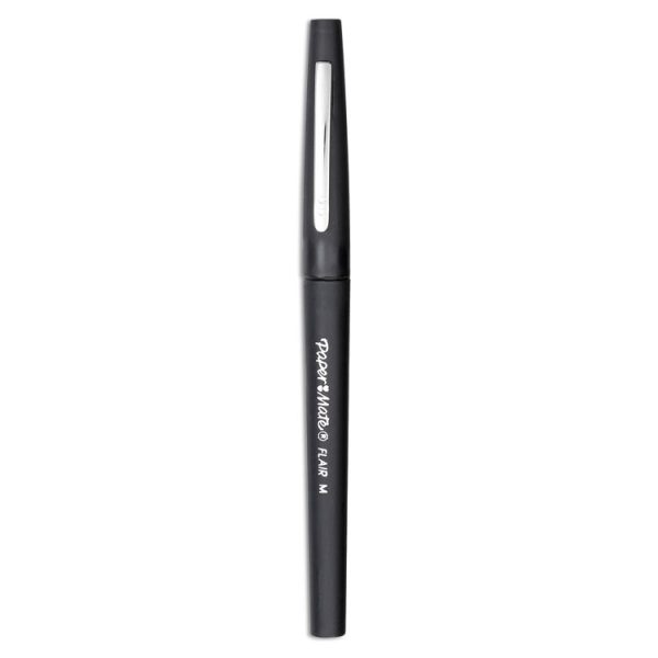 Point Guard Flair Felt Tip Porous Point Pen, Stick, Medium 0.7 mm, Black Ink, Black Barrel, 36/Box - Image 2