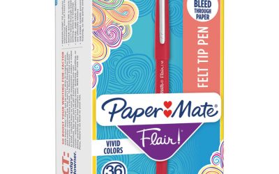 Point Guard Flair Felt Tip Porous Point Pen, Stick, Bold 1.4 Mm, Red Ink, Red Barrel, 36/box