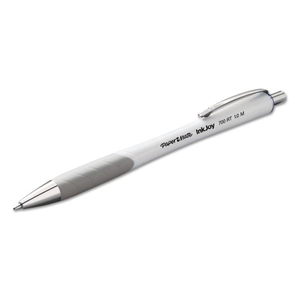 InkJoy 700 RT Ballpoint Pen, Retractable, Medium 1 mm, Blue Ink, White/Gray Barrel, Dozen - Image 3