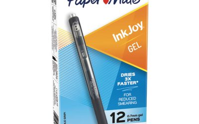 Inkjoy Gel Pen, Retractable, Medium 0.7 Mm, Black Ink, Black Barrel, Dozen