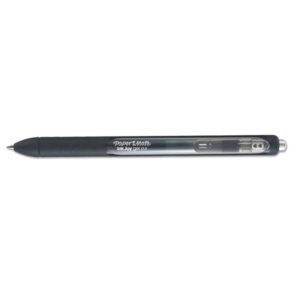 InkJoy Gel Pen, Retractable, Fine 0.5 mm, Black Ink, Black Barrel, Dozen - Image 2