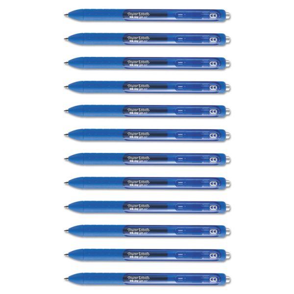 Inkjoy Gel Pen, Retractable, Medium 0.7 Mm, Blue Ink, Blue Barrel, Dozen - Image 4