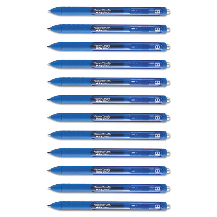 Inkjoy Gel Pen, Retractable, Medium 0.7 Mm, Blue Ink, Blue Barrel, Dozen - Image 4