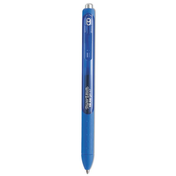 Inkjoy Gel Pen, Retractable, Medium 0.7 Mm, Blue Ink, Blue Barrel, Dozen - Image 2