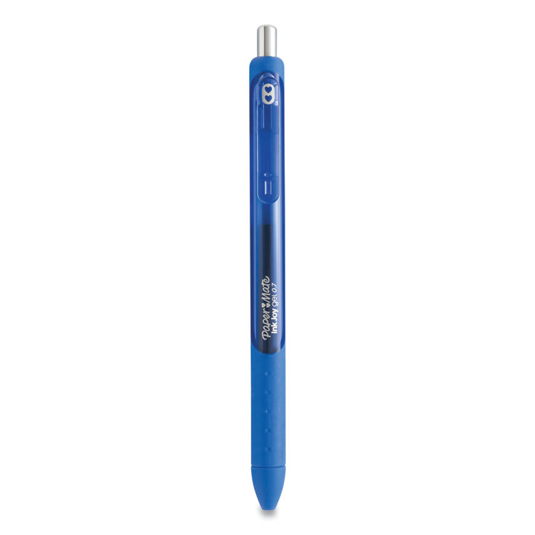 Inkjoy Gel Pen, Retractable, Medium 0.7 Mm, Blue Ink, Blue Barrel, Dozen - Image 3