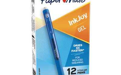 Inkjoy Gel Pen, Retractable, Medium 0.7 Mm, Blue Ink, Blue Barrel, Dozen