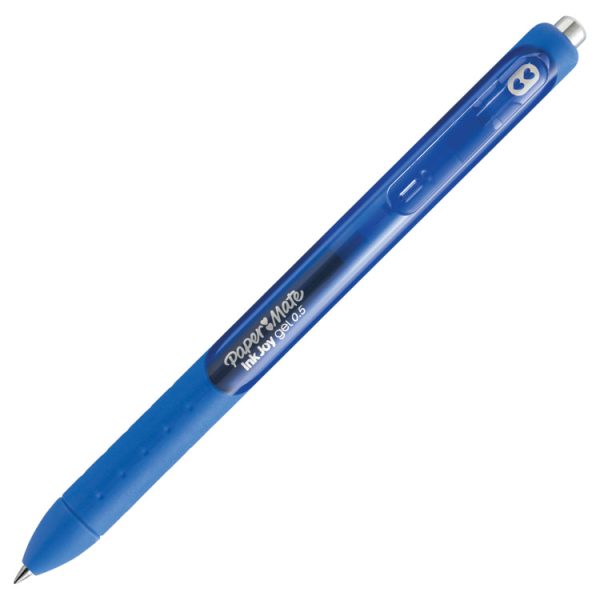 InkJoy Gel Pen, Retractable, Fine 0.5 mm, Blue Ink, Blue Barrel, Dozen - Image 5