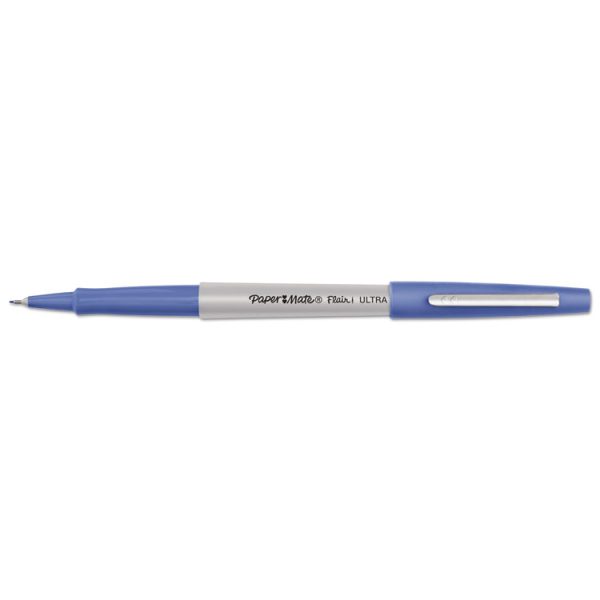 Flair Felt Tip Porous Point Pen, Stick, Extra-Fine 0.4 Mm, Assorted Ink Colors, Gray Barrel, 16/pack - Image 3