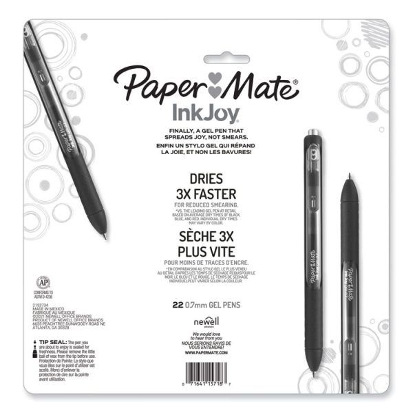 Inkjoy Gel Pen, Retractable, Medium 0.7 Mm, Assorted Ink And Barrel Colors, 22/pack - Image 9