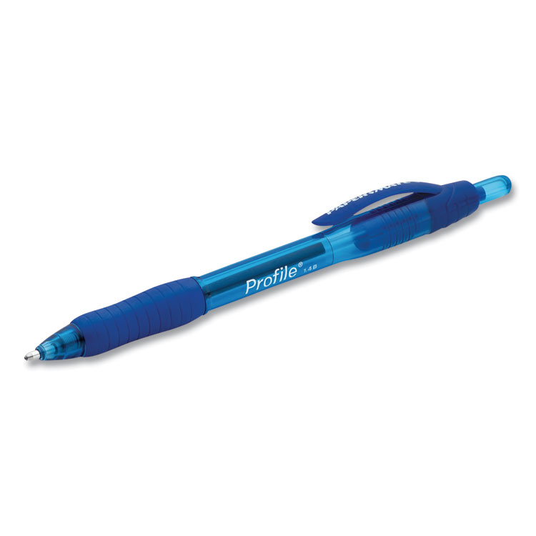 Profile Ballpoint Pen, Retractable, Bold 1.4 mm, Blue Ink, Translucent Blue Barrel, 36/Pack - Image 3