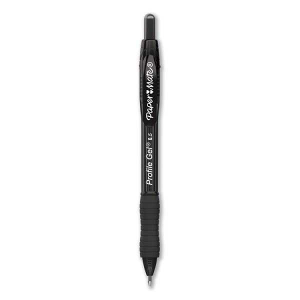 Profile Gel Pen, Retractable, Fine 0.5 Mm, Black Ink, Translucent Black Barrel, 36/pack