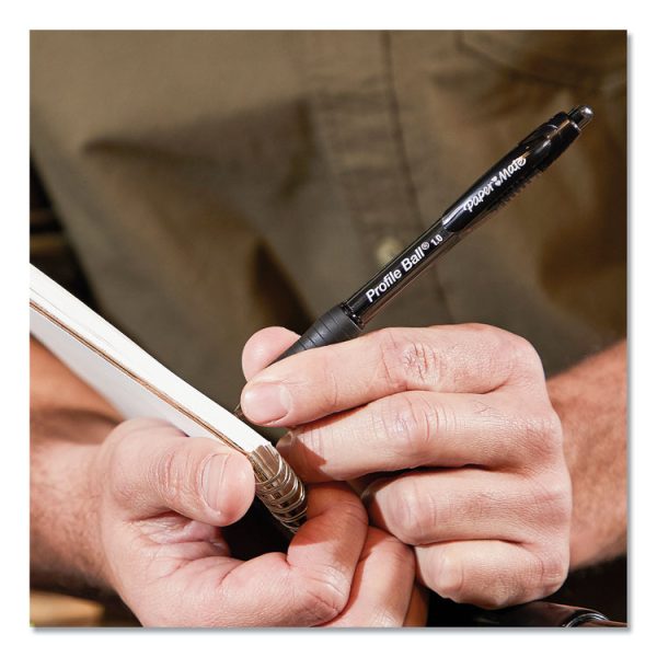Profile Ballpoint Pen, Retractable, Medium 1 Mm, Black Ink, Translucent Black Barrel, 36/pack - Image 3