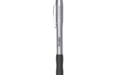 Profile Metal Ballpoint Pen, Retractable, Medium 1 Mm, Black Ink, Silver Barrel, Dozen