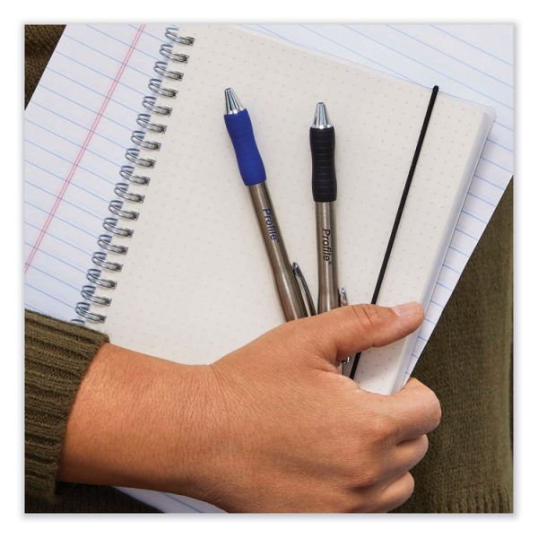 Profile Metal Ballpoint Pen, Retractable, Medium 1 Mm, Blue Ink, Silver Barrel, Dozen - Image 4