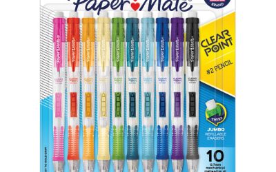 Clear Point Mechanical Pencil, 0.7 mm, HB (#2), Black Lead, Assorted Barrel Colors, 10/Pack