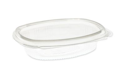 EarthChoice Recycled PET Hinged Container, 8 oz, 4.92 x 5.87 x 1.32, Clear, Plastic, 200/Carton