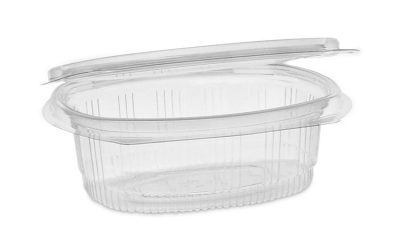 EarthChoice Recycled PET Hinged Container, 12 oz, 4.92 x 5.87 x 1.89, Clear, Plastic, 200/Carton