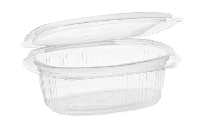 EarthChoice Recycled PET Hinged Container, 16 oz, 4.92 x 5.87 x 2.48, Clear, Plastic, 200/Carton