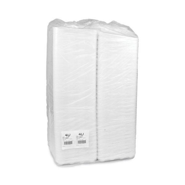 Meat Tray, #4D, 9.5 x 7 x 1.25, White, Foam, 500/Carton - Image 2
