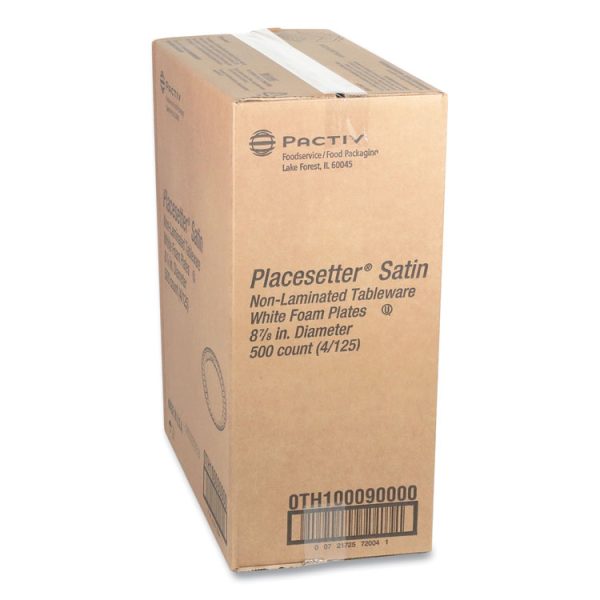 Placesetter Satin Non-Laminated Foam Dinnerware, Plate, 9" dia, White, 500/Carton - Image 3