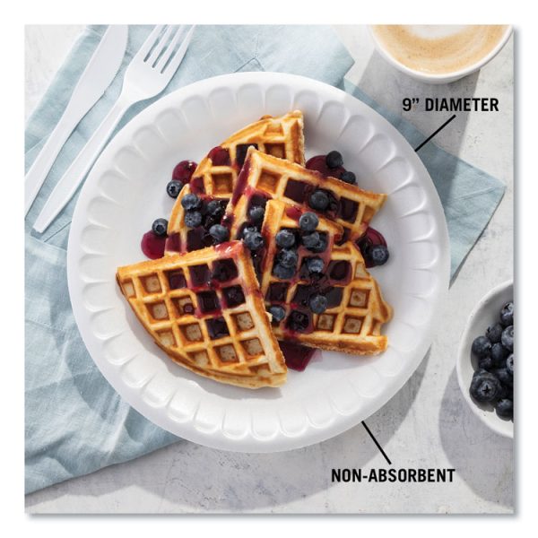 Placesetter Satin Non-Laminated Foam Dinnerware, Plate, 9" dia, White, 500/Carton - Image 6