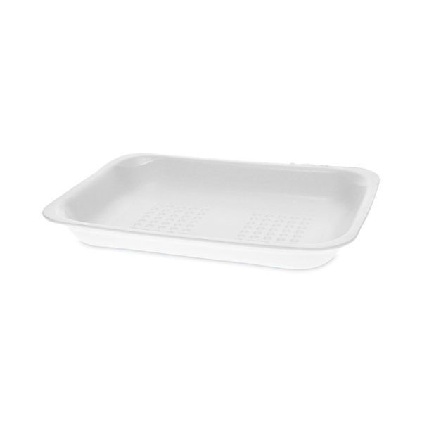 Meat Tray, #2, 8.38 x 5.88 x 1.21, White, Foam, 500/Carton - Image 4