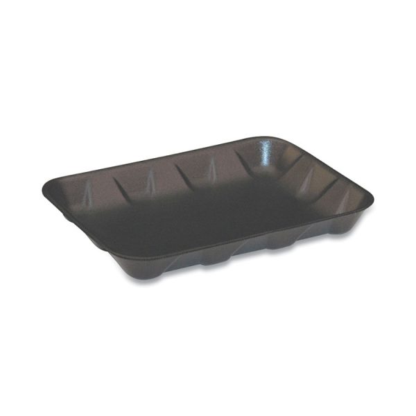 Supermarket Tray, #4D, 9.58 x 7.08 x 1.25,  Black, Foam, 400/Carton