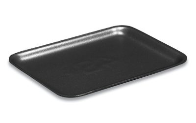 Supermarket Tray,  #4S, 9.25 x 7.25 x 0.69, Black, Foam, 500/Carton