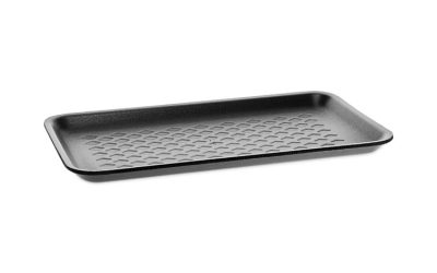 Supermarket Tray, #10S, 10.88 x 5.88 x 0.69, Black, Foam, 500/Carton