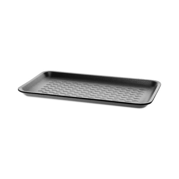 Supermarket Tray, #10S, 10.88 x 5.88 x 0.69, Black, Foam, 500/Carton - Image 2