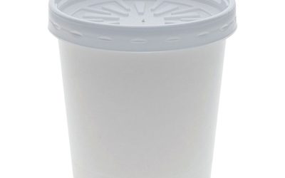 Paper Round Food Container And Lid Combo, 16 Oz, 3.75″ Diameter X 3.88h”, White, 250/carton