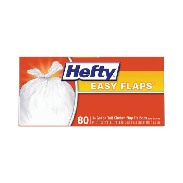 Easy Flaps Trash Bags, 13 gal, 0.69 mil, 23.75" x 28", White, 80 Bags/Box, 3 Boxes/Carton - Image 4