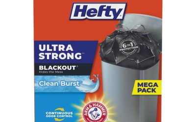 Ultra Strong BlackOut Tall-Kitchen Drawstring Bags, 13 gal, 0.9 mil, 23.75″ x 24.88″, Black, 80 Bags/Box, 3 Boxes/Carton