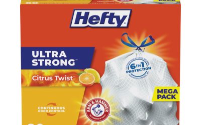 Ultra Strong Scented Tall White Kitchen Bags, 13 gal, 0.9 mil, 23.75″ x 24.88″, White, 80 Bags/Box, 3 Boxes/Carton