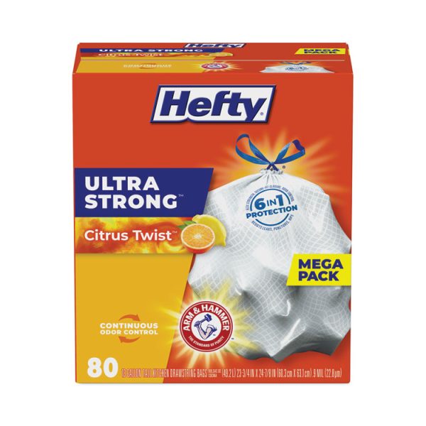 Ultra Strong Scented Tall White Kitchen Bags, 13 Gal, 0.9 Mil, 23.75" X 24.88", White, 80/box - Image 2